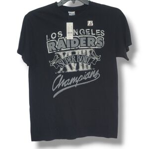 🏈*NWT* JUNKFOOD TEES - Small Distressed Los Angeles Raiders Superbowl Black Tee